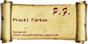 Preckl Farkas névjegykártya